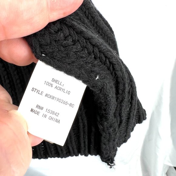 NEW code x Mode black ribbed open front cardigan sweater oversized crop cozy M - Picture 9 of 11